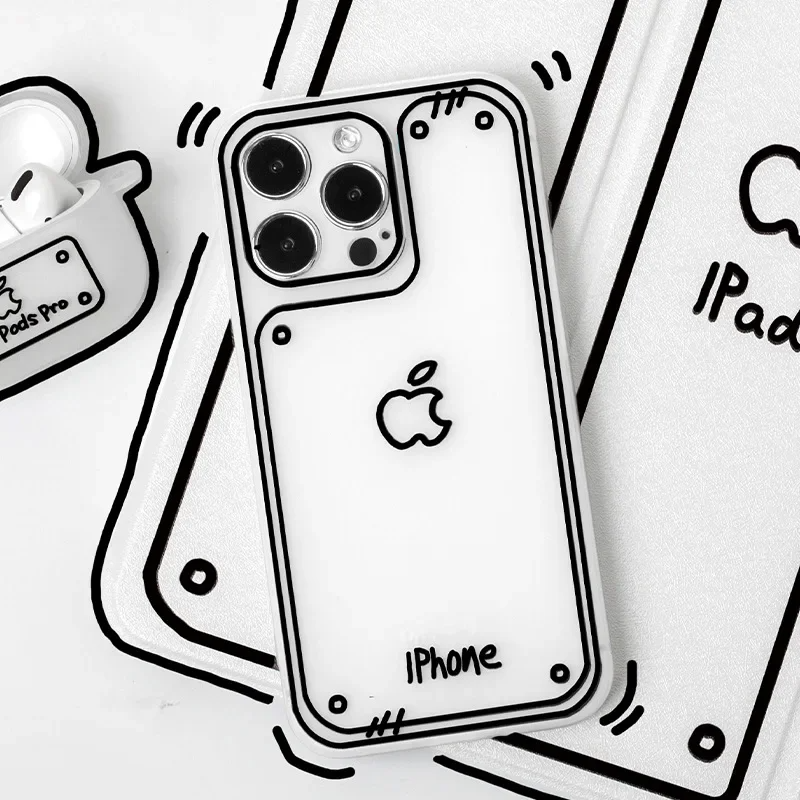 Cartoon Doodle Line Art iPhone Case