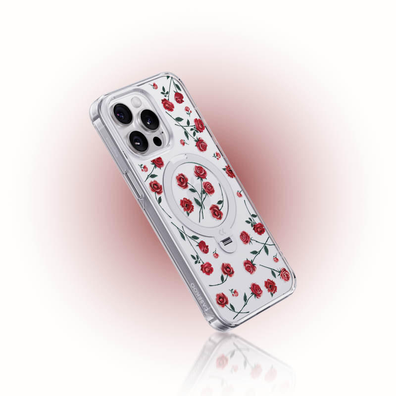 Rose Flower Pattern MagSafe iPhone Case