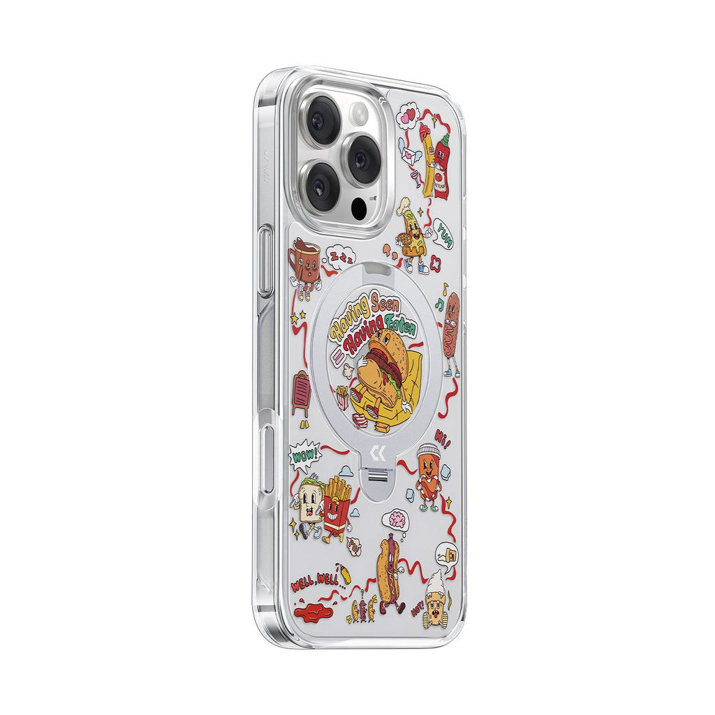 Funny Food Pattern MagSafe iPhone Case with Ring Stand