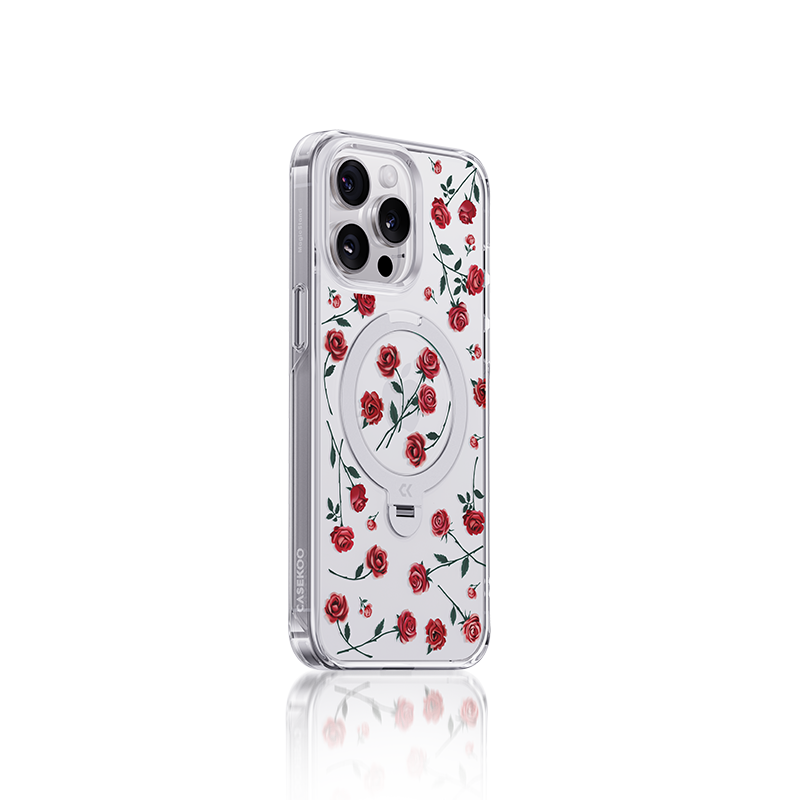 Rose Flower Pattern MagSafe iPhone Case