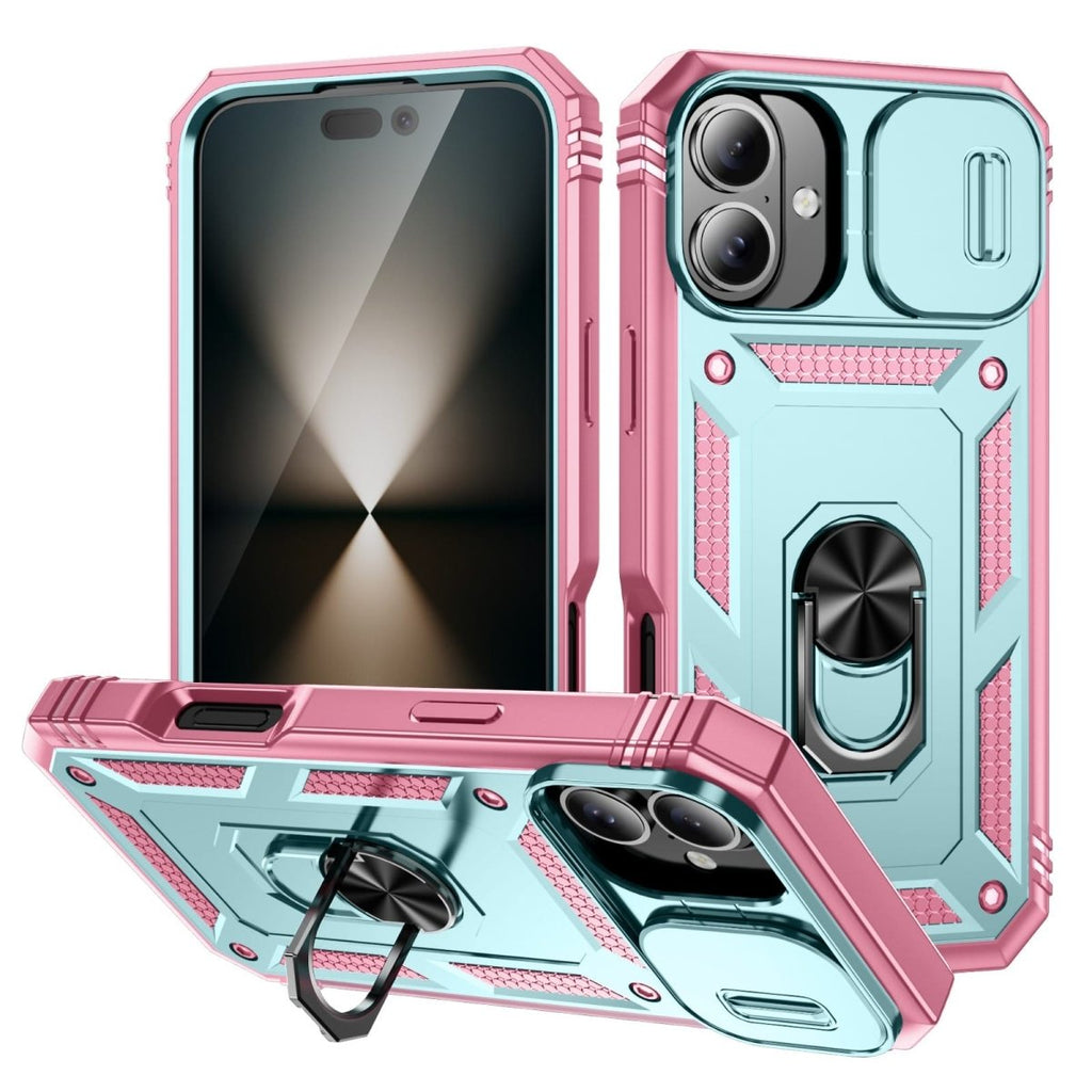 Heavy Duty iPhone Case Sliding Camera Cover Ring Stand