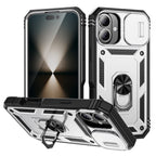 Heavy Duty iPhone Case Sliding Camera Cover Ring Stand