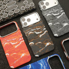 Ocean Wave Art iPhone Case with Metal Style Camera Frame and Lens Guard