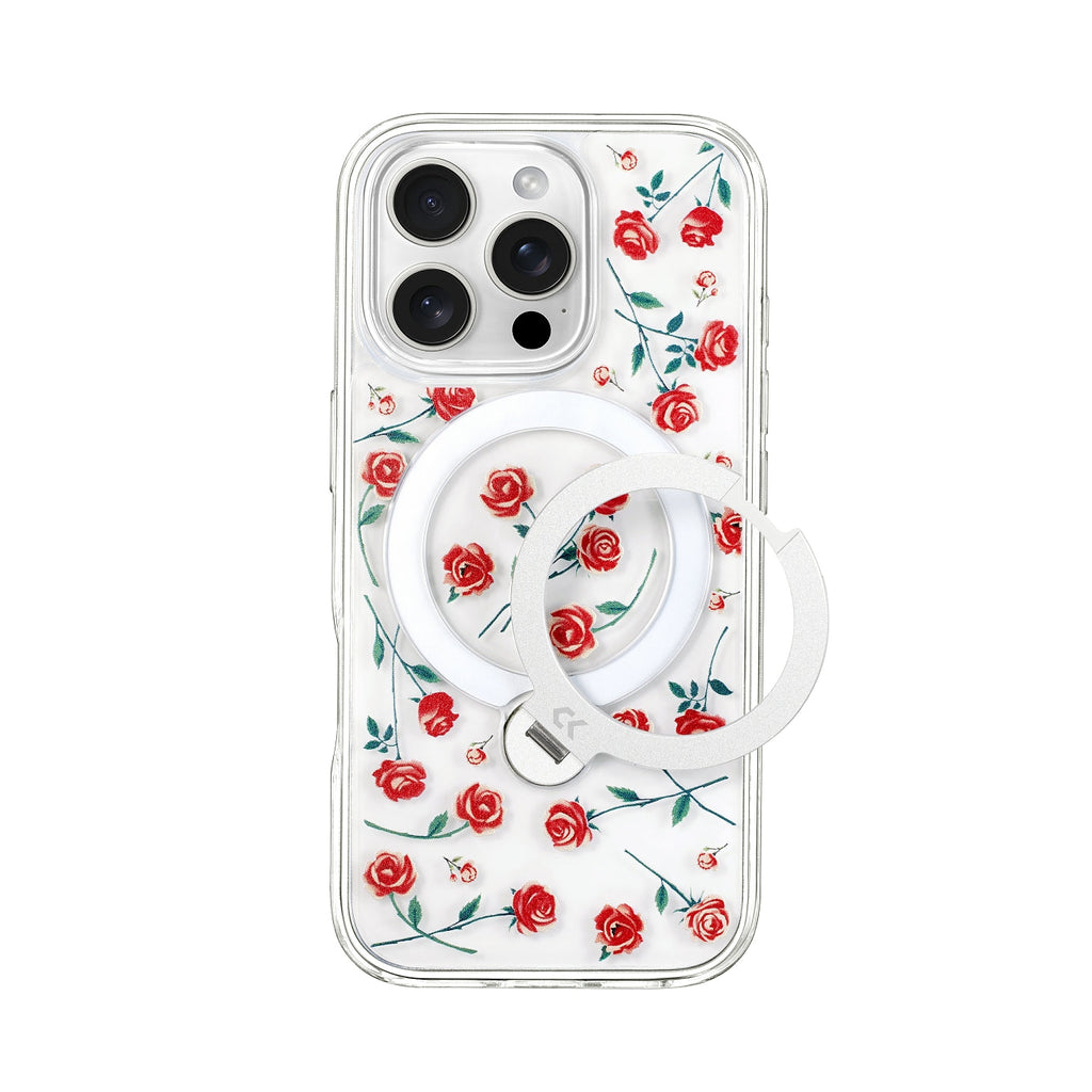 Rose Flower Pattern MagSafe iPhone Case
