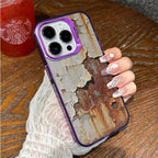 Rusty Peeling Paint iPhone Case with Metal Camera Lens Guard