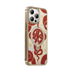 Snake Pattern MagSafe iPhone Case with Ring Stand