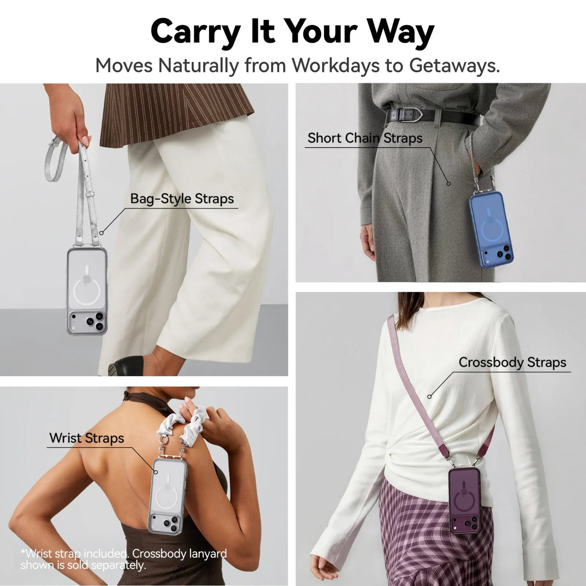 Crossbody MagSafe iPhone Case with Lanyard Strap