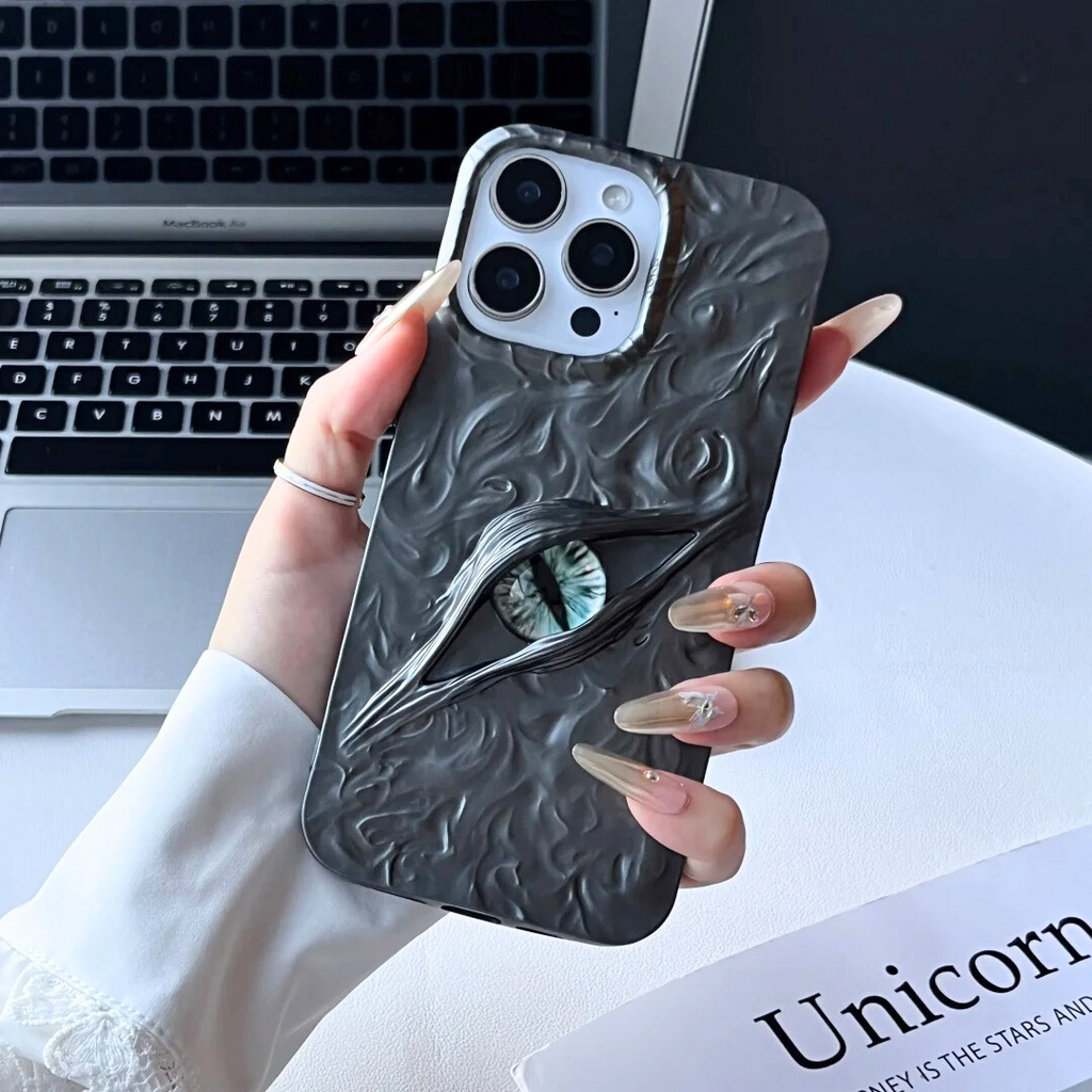 Dragon Eye iPhone Case with Swirl Texture and Camera Lens Guard Shockproof Cover