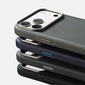 Woven Twill Texture iPhone Case with Metal Style Camera Frame and Button Covers