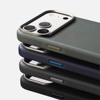 Woven Twill Texture iPhone Case with Metal Style Camera Frame and Button Covers