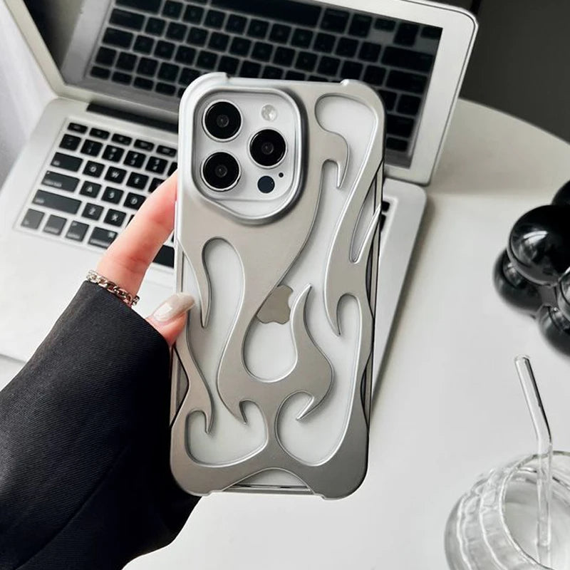 Metallic Flame Open Back iPhone Case