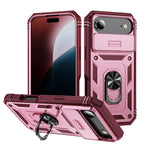 Heavy Duty iPhone Case Sliding Camera Cover Ring Stand