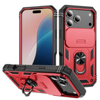 Heavy Duty iPhone Case Sliding Camera Cover Ring Stand