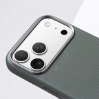 Woven Twill Texture iPhone Case with Metal Style Camera Frame and Button Covers