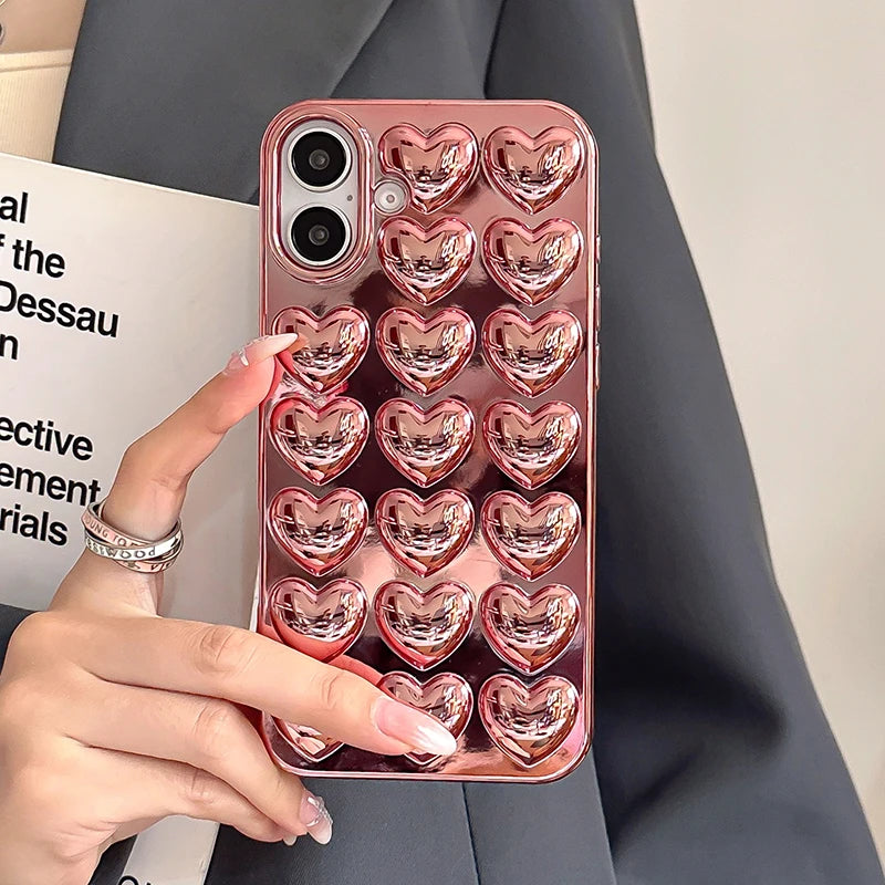 Puffy Heart Pattern iPhone Case