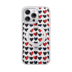 Heart Pattern MagSafe iPhone Case with Ring Stand