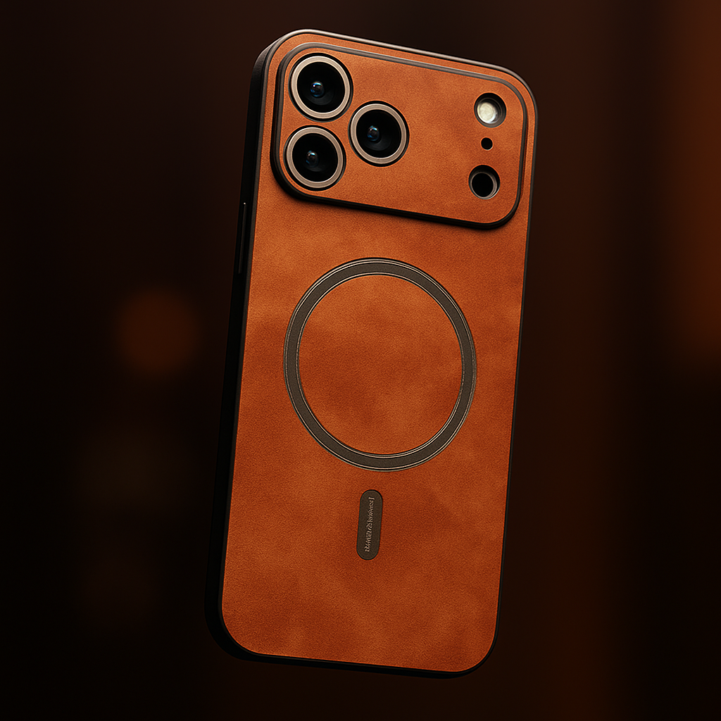 Suede Leather MagSafe iPhone Case