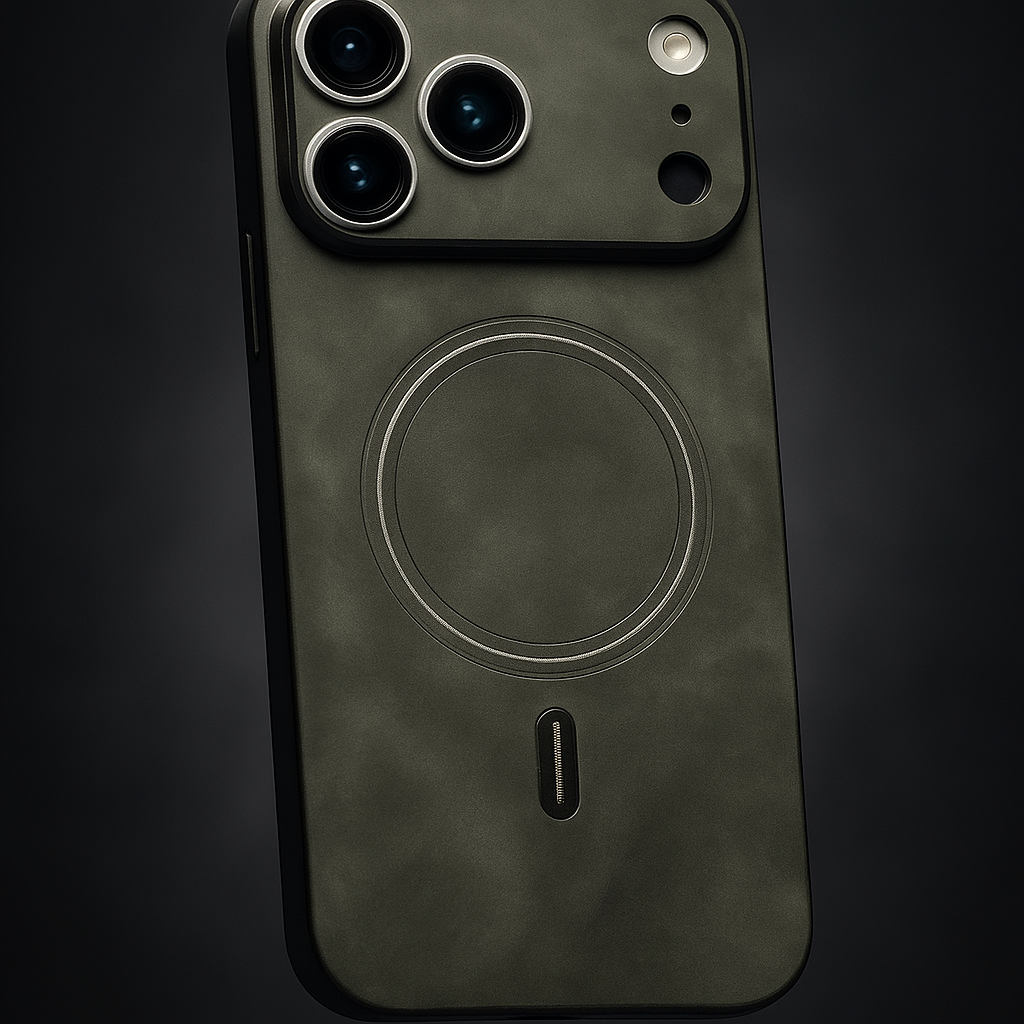 Suede Leather MagSafe iPhone Case