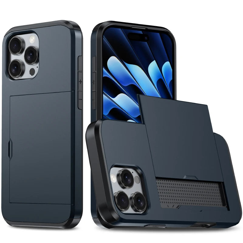 Sliding Card Holder Wallet iPhone Case