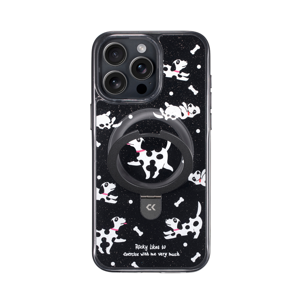 Dalmatian Dog Pattern MagSafe iPhone Case with Ring Stand