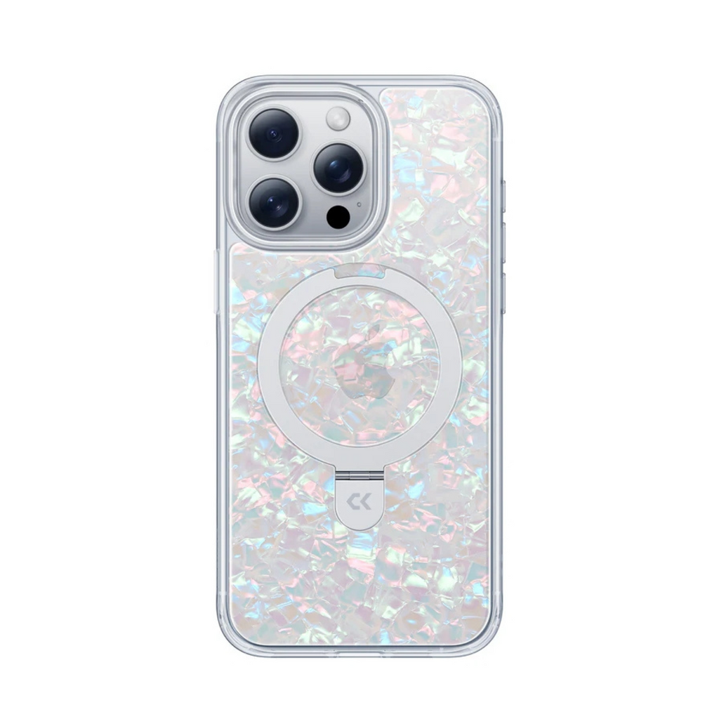Pearl Pattern MagSafe iPhone Case with Ring Stand