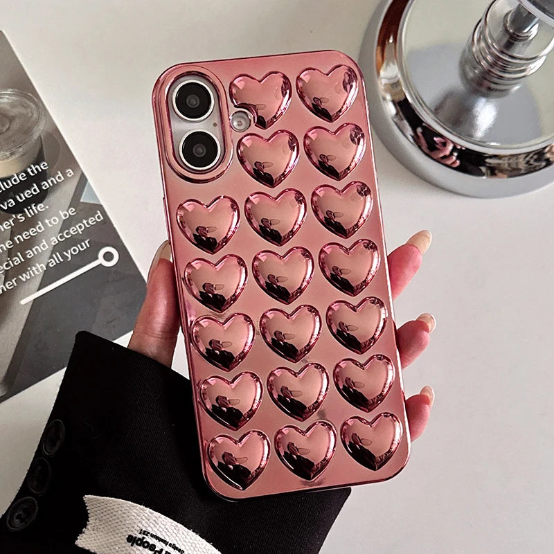 Puffy Heart Pattern iPhone Case