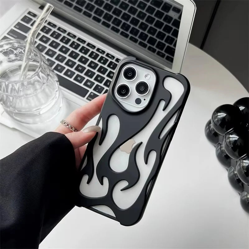 Metallic Flame Open Back iPhone Case