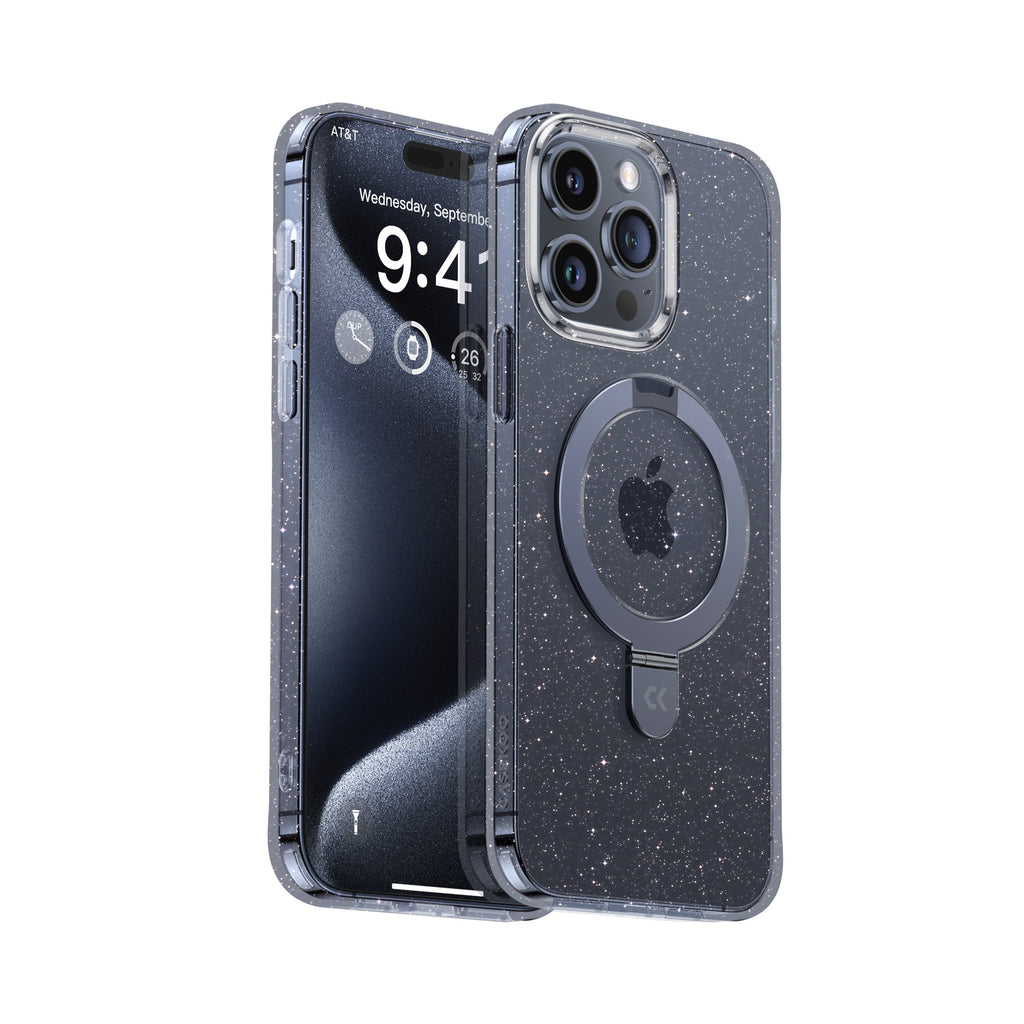 Glitter iPhone Case Rotating with Ring Kickstand