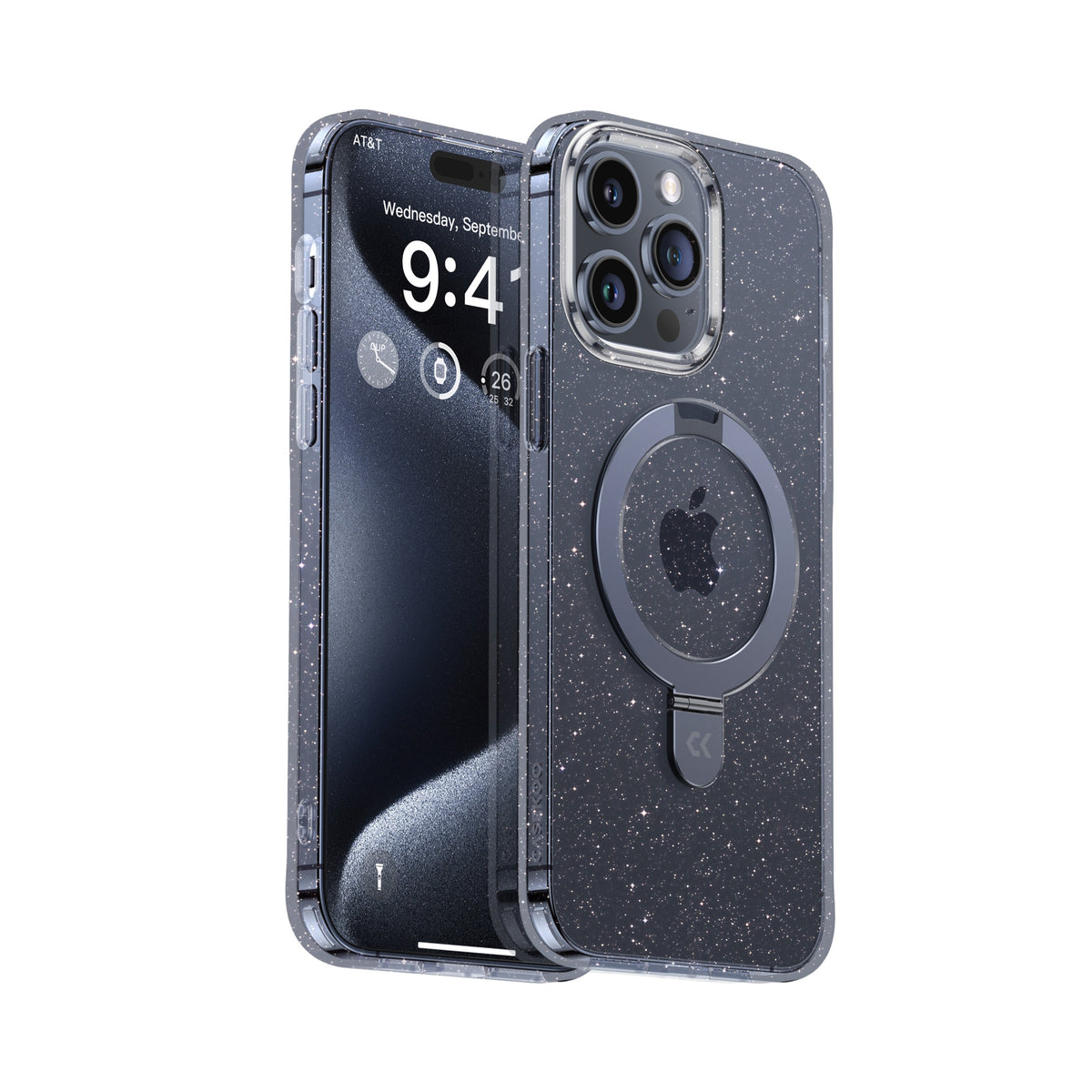 Glitter iPhone Case Rotating with Ring Kickstand