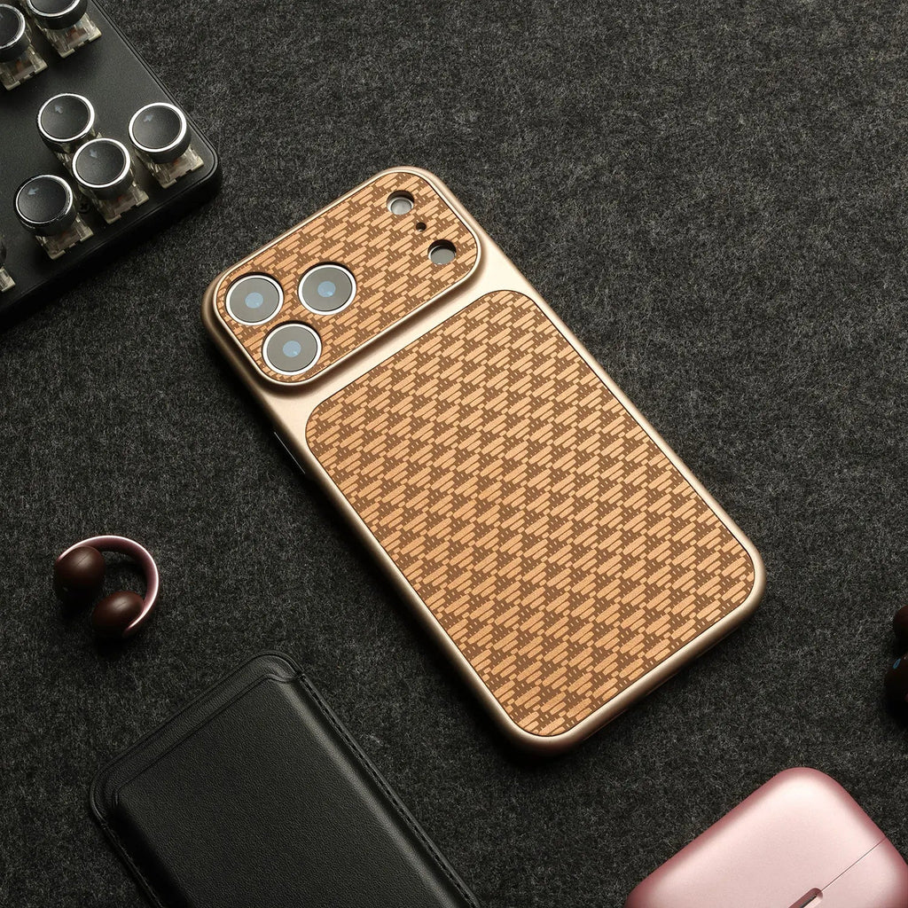 Geometric Pattern iPhone Case with Built In Camera Lens Cover and Raised Camera Frame
