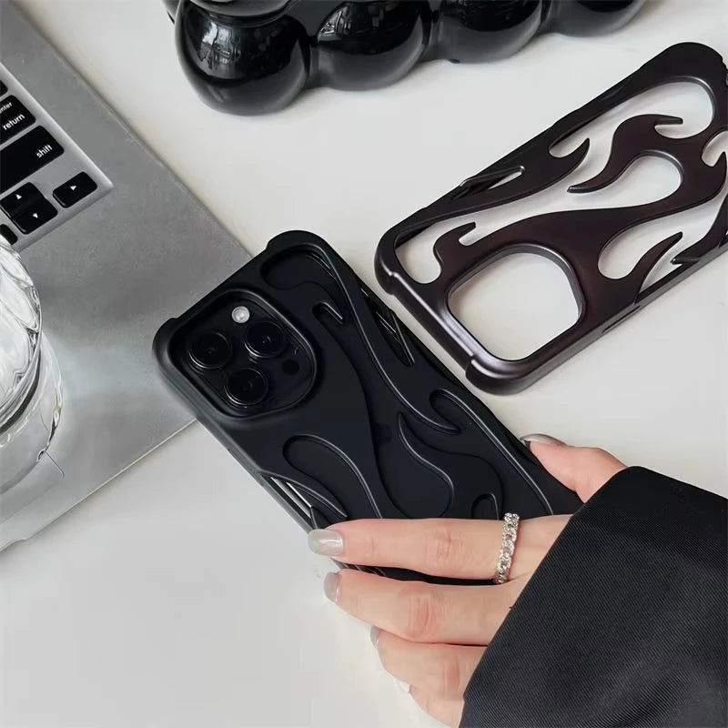 Metallic Flame Open Back iPhone Case