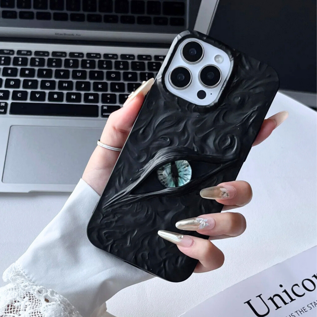 Dragon Eye iPhone Case with Swirl Texture and Camera Lens Guard Shockproof Cover