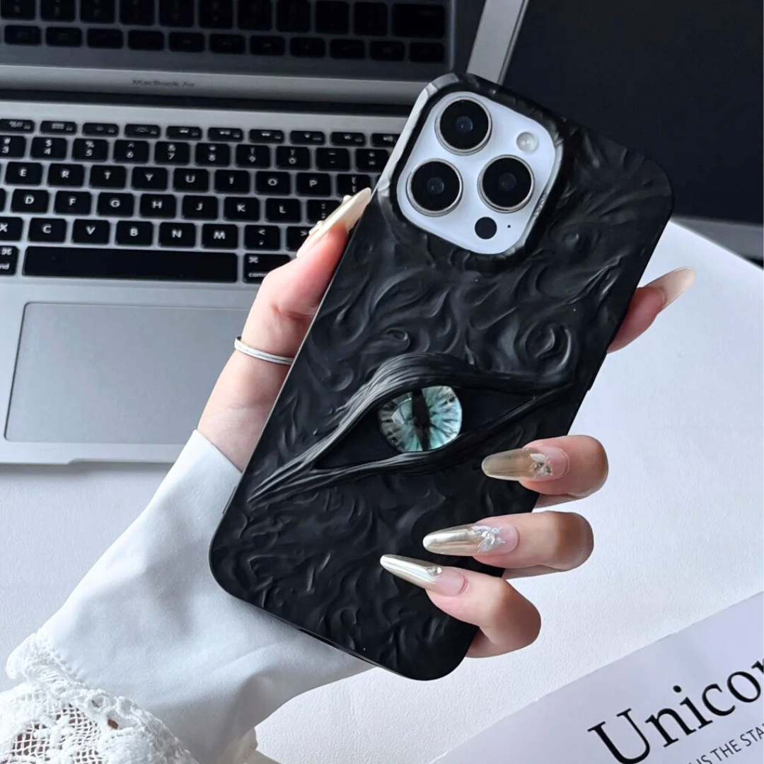 Dragon Eye iPhone Case with Swirl Texture and Camera Lens Guard Shockproof Cover