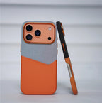 Two Tone Hybrid iPhone Case Woven Textile Leather Panel Slim Protective Cover