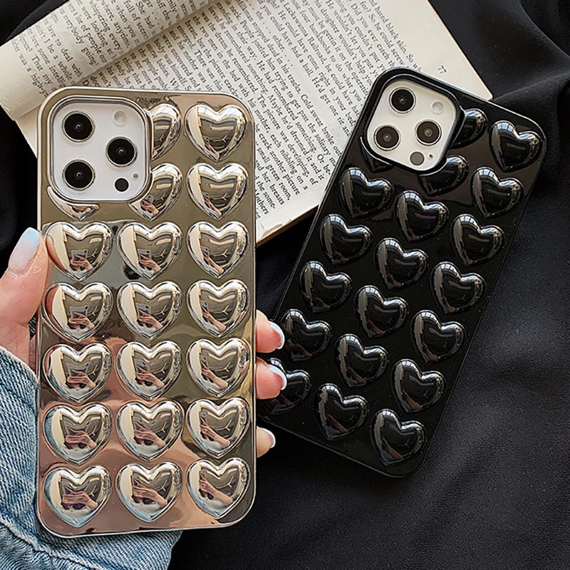Puffy Heart Pattern iPhone Case