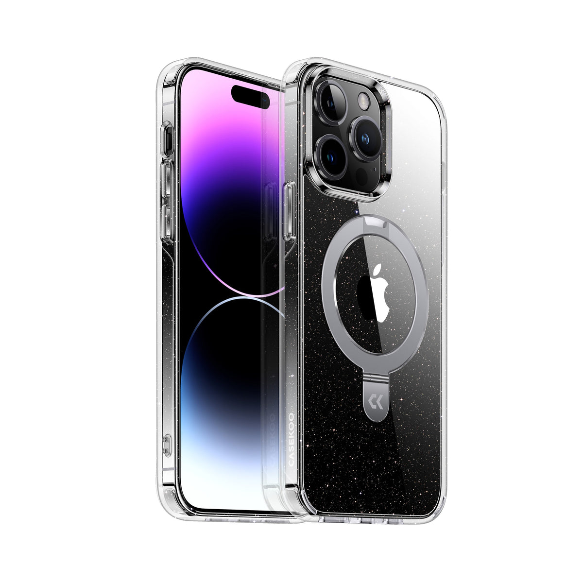Glitter iPhone Case Rotating with Ring Kickstand