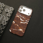 Ocean Wave Art iPhone Case with Metal Style Camera Frame and Lens Guard