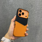 Two Tone Hybrid iPhone Case Woven Textile Leather Panel Slim Protective Cover