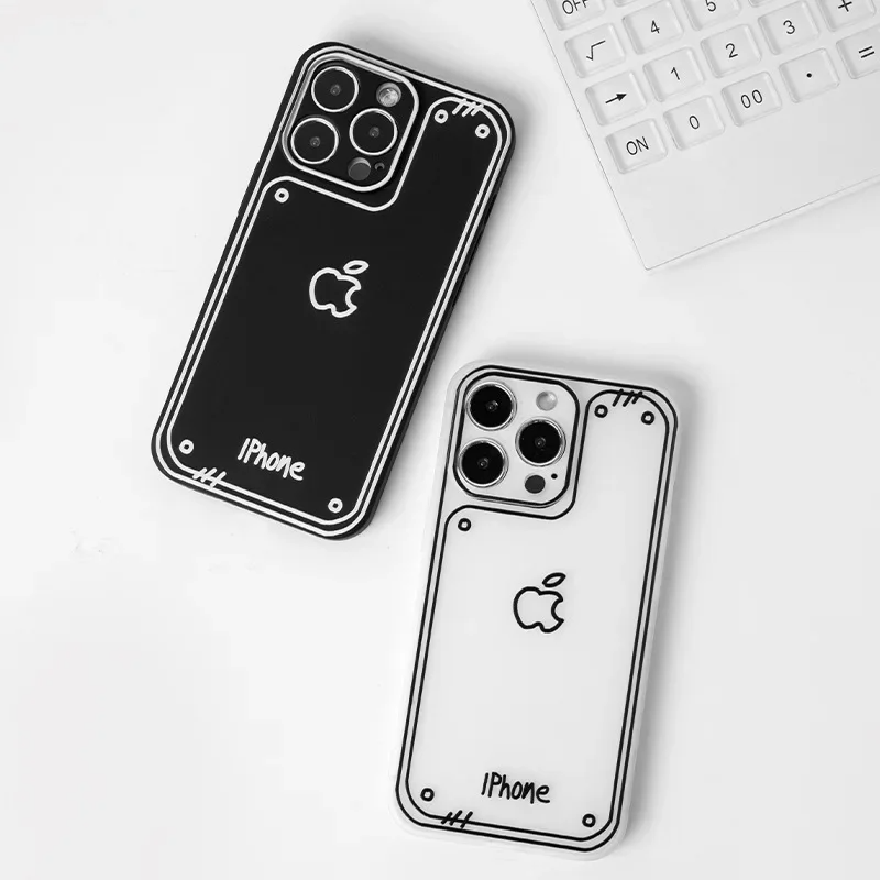 Cartoon Doodle Line Art iPhone Case