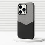 Two-Tone Leather iPhone Case with Stitched Detail & Camera Protection