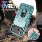 Heavy Duty iPhone Case Sliding Camera Cover Ring Stand