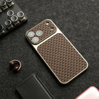 Geometric Pattern iPhone Case with Built In Camera Lens Cover and Raised Camera Frame