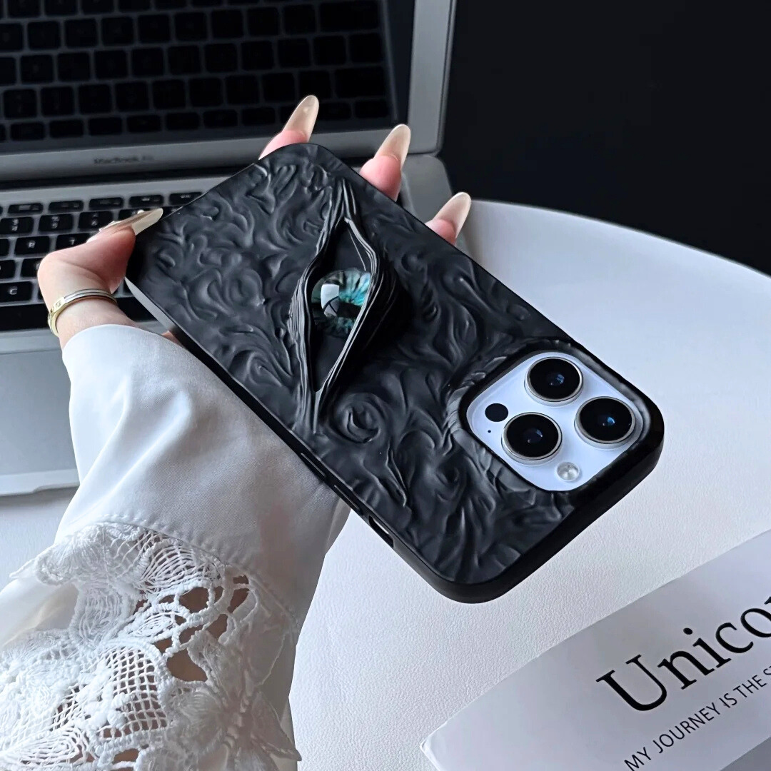 Dragon Eye iPhone Case with Swirl Texture and Camera Lens Guard Shockproof Cover
