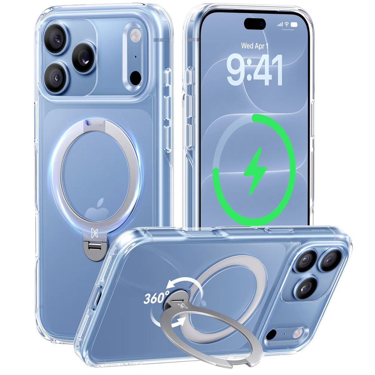360 Rotating Ring Stand MagSafe iPhone Case