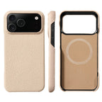 Premium Grain Leather Look iPhone Case Open Edge Design with Exposed Buttons