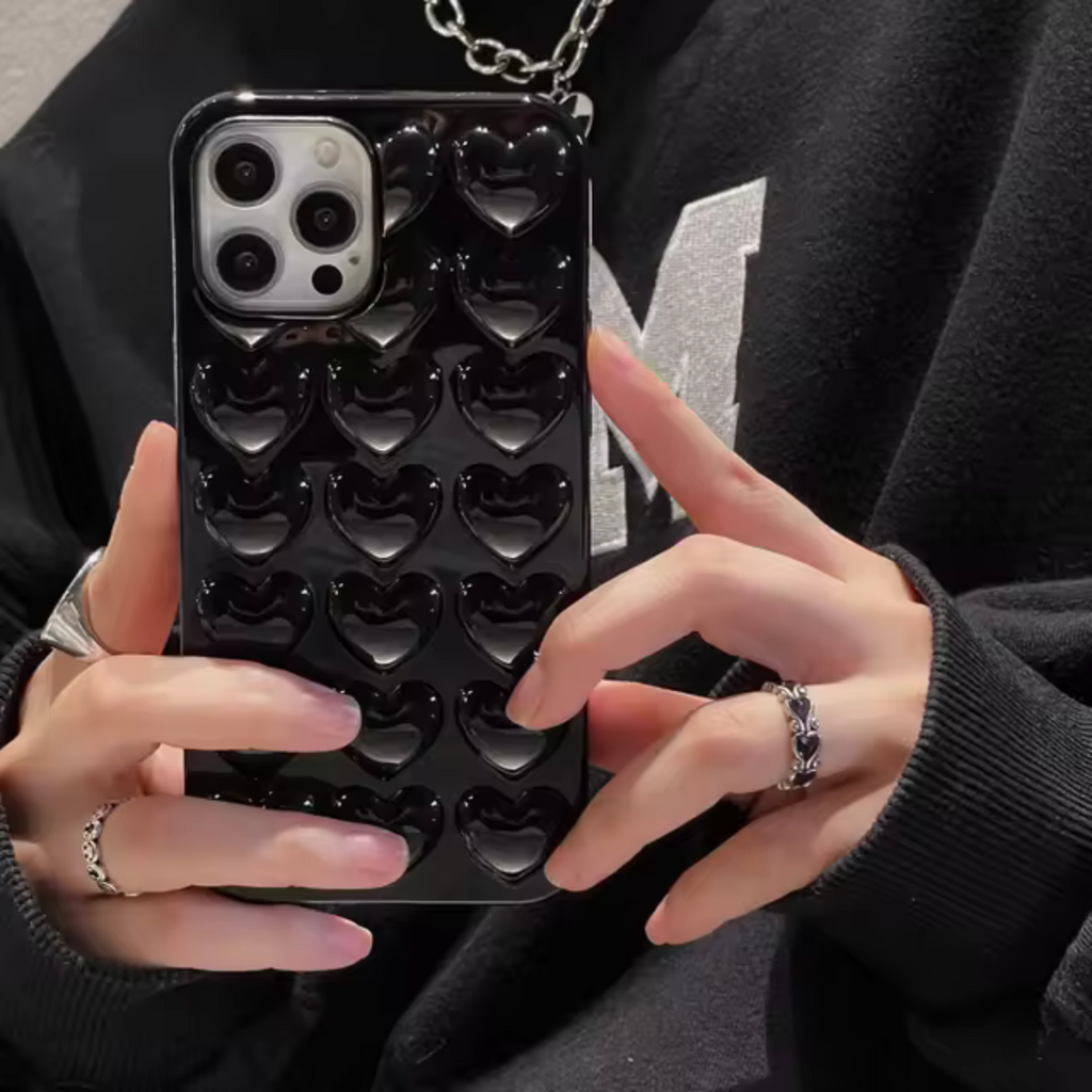Puffy Heart Pattern iPhone Case