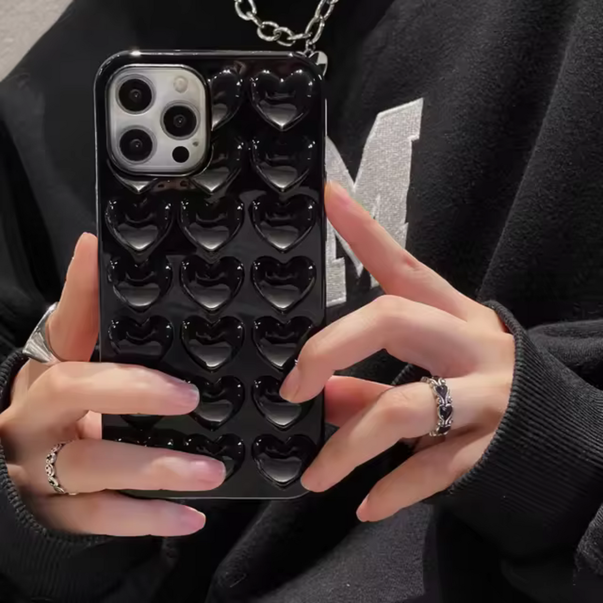 Puffy Heart Pattern iPhone Case