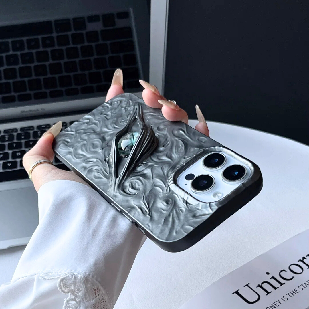 Dragon Eye iPhone Case with Swirl Texture and Camera Lens Guard Shockproof Cover