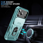 Heavy Duty iPhone Case Sliding Camera Cover Ring Stand