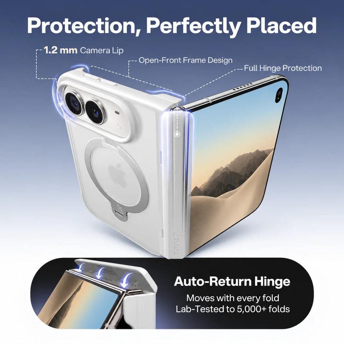 Foldable iPhone Case MagSafe Rotating Ring Stand
